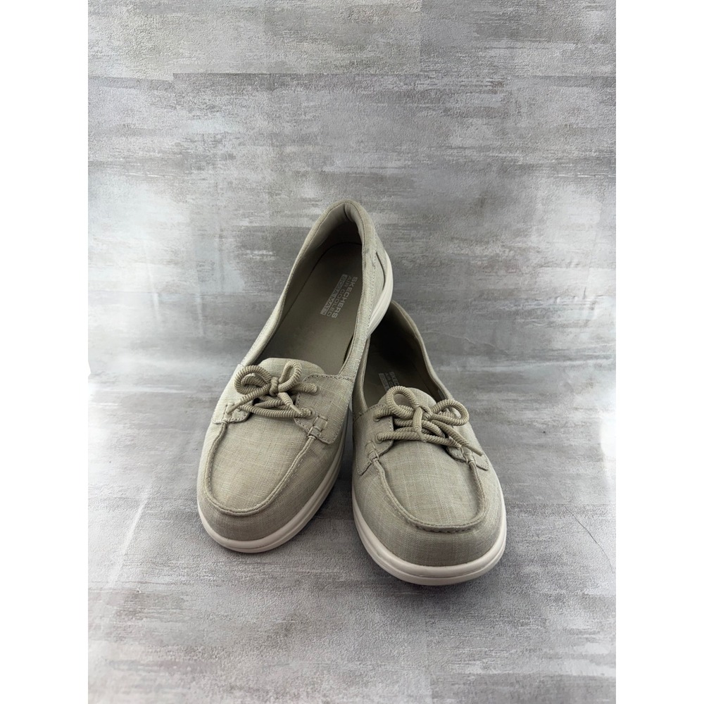 Skechers On-the-GO Flex Ashore Taupe Boat Shoes 138382W Womens 9 Wide